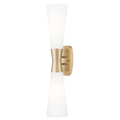 Z-Lite 2 Light Wall Sconce, Modern Gold