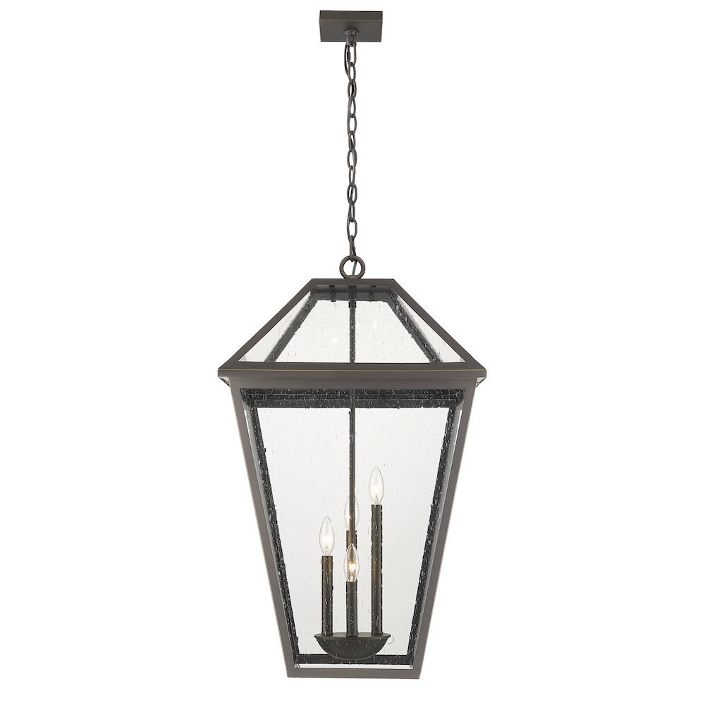 Z-Lite Talbot 4 Light Outdoor Chain Mount Ceiling Fixture, Oil Rubbed Bronze