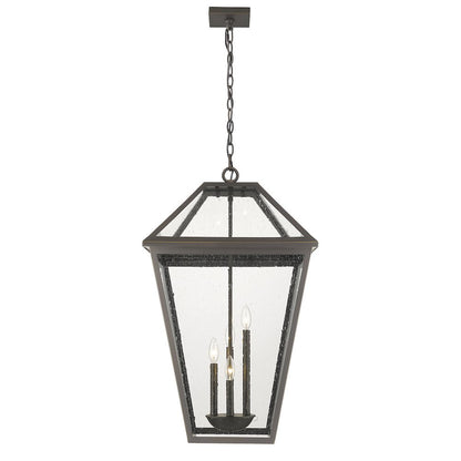 Z-Lite Talbot 4 Light Outdoor Chain Mount Ceiling Fixture, Oil Rubbed Bronze