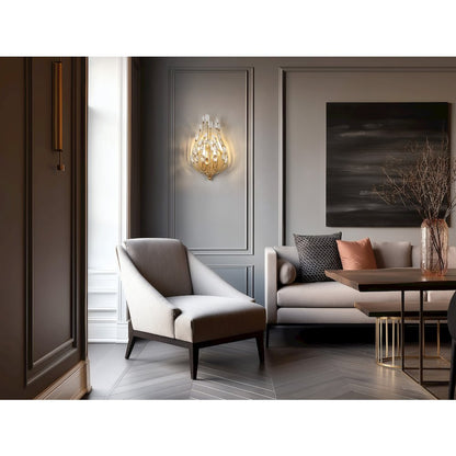 Z-Lite 2 Light Wall Sconce, Modern Gold