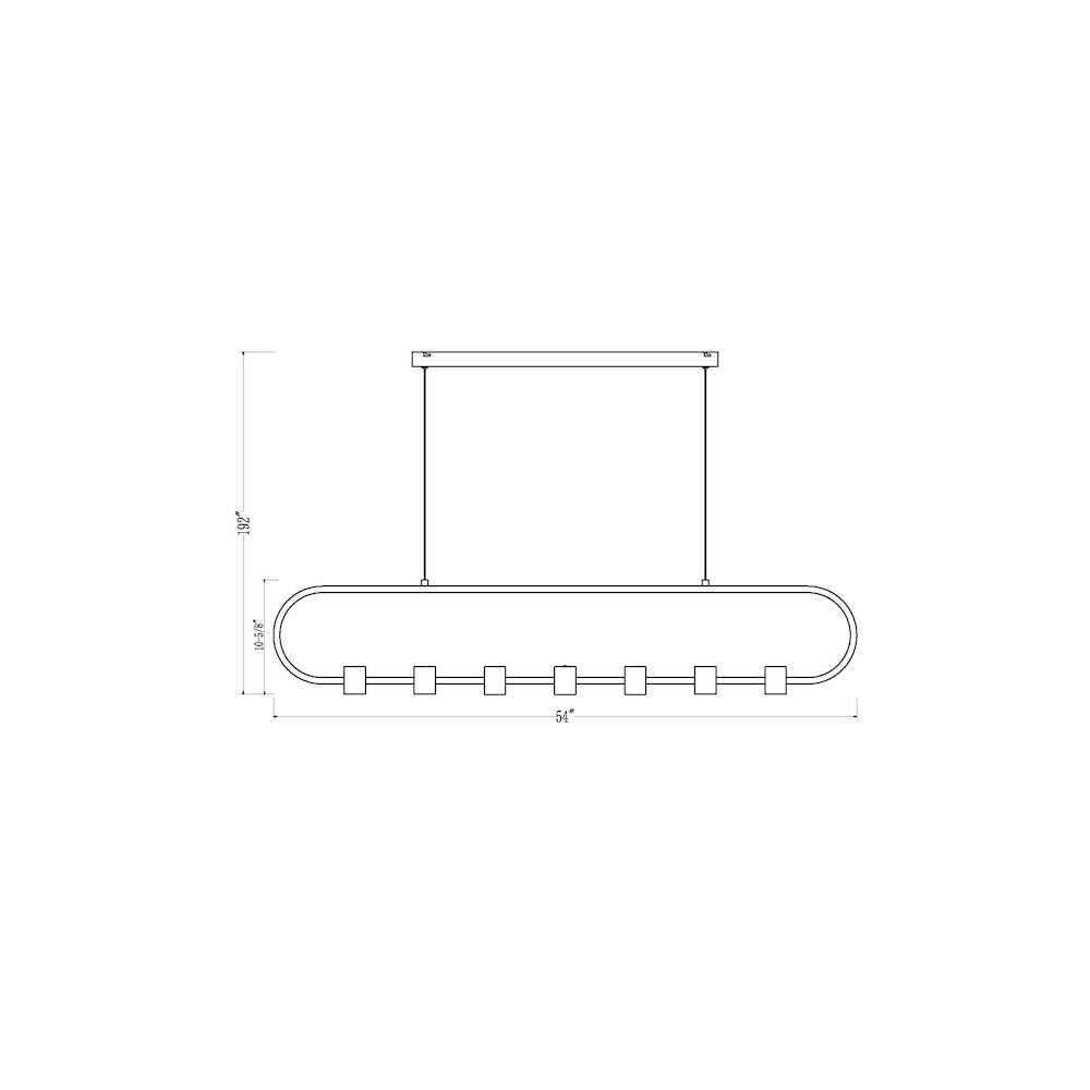 Z-Lite 7 Light Linear Chandelier, Matte Black