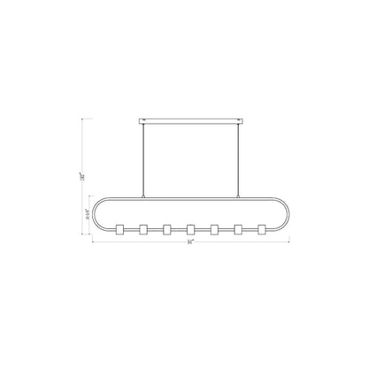 Z-Lite 7 Light Linear Chandelier, Matte Black