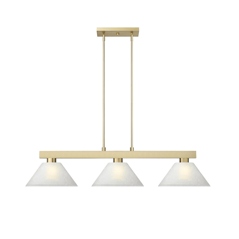 Z-Lite Cobalt 3 Light Billiard, Steel Frame, White Linen Shade Color