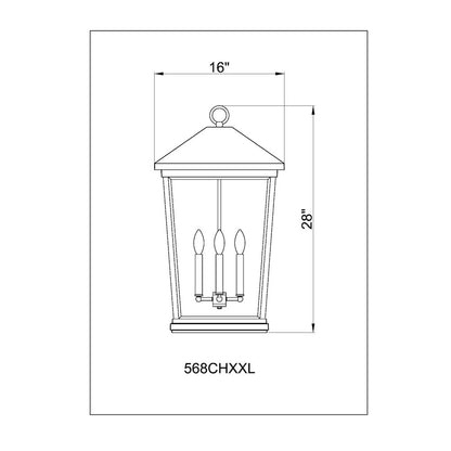 Z-Lite 4 Light Outdoor Chain Mount Ceiling Fixture