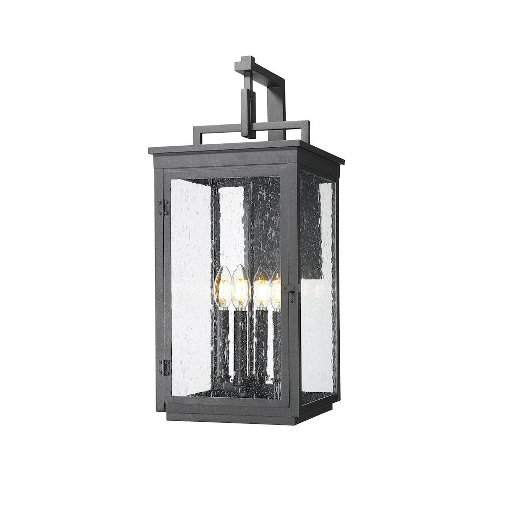 Z-Lite Hartwell 4 Light Outdoor Wall Light in Sand Black color, Aluminum frame