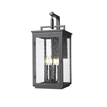 Z-Lite Hartwell 4 Light Outdoor Wall Light in Sand Black color, Aluminum frame