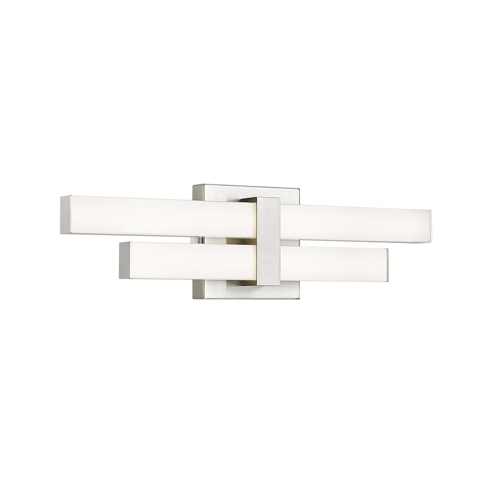 Z-Lite Zane 2 Light Vanity in Brushed Nickel Frame Finish