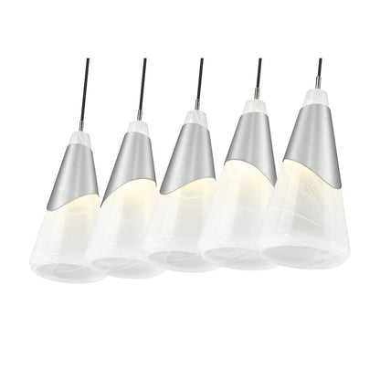 Z-Lite Aimie 5 Light Linear Chandelier, Brushed Nickel