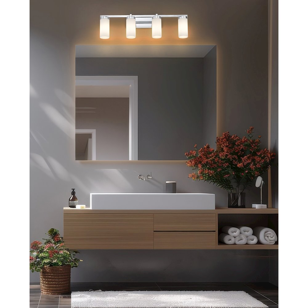 Z-Lite Danica 4 Light Vanity in Chrome color, Steel frame