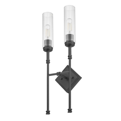 Z-Lite 2 Light Wall Sconce, Matte Black