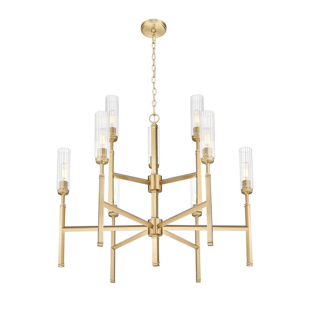 Z-Lite 9 Light Chandelier, Modern Gold