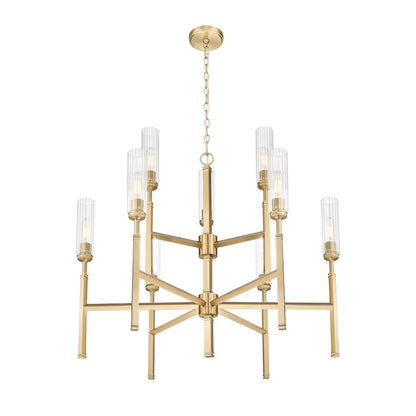 Z-Lite 9 Light Chandelier, Modern Gold