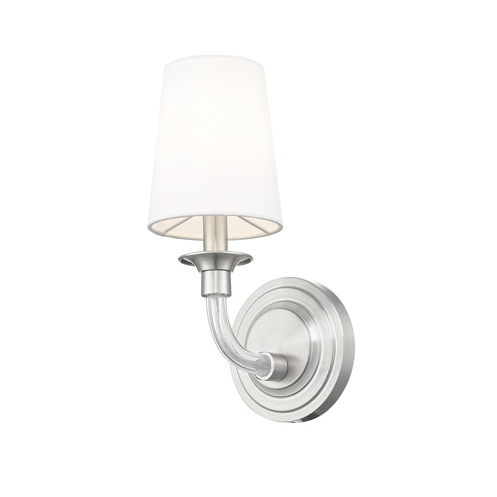 Z-Lite Katerina 1 Light Wall Sconce in Brushed Nickel Frame Finish