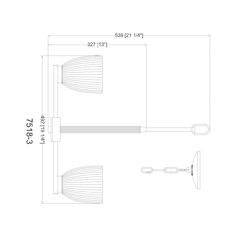 Z-Lite Naya 3 Light Chandelier in Matte Black color, Steel frame