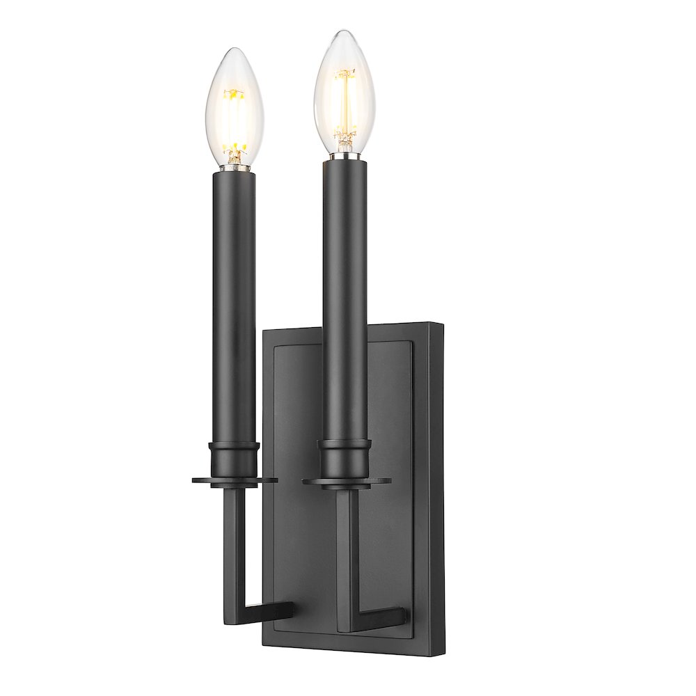 Z-Lite 1 Light Wall Sconce, Matte Black