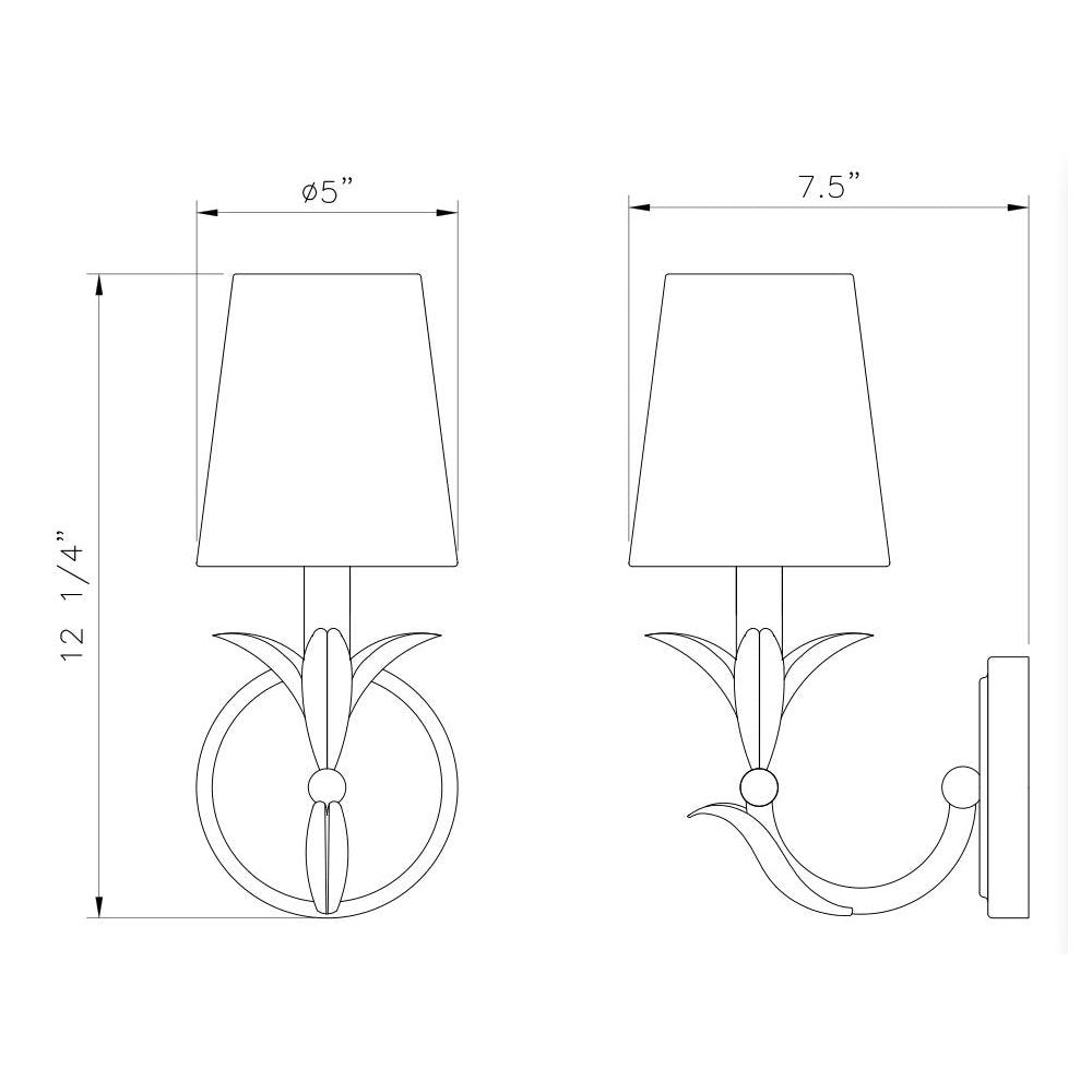 Z-Lite 1 Light Wall Sconce, Gold Leaf