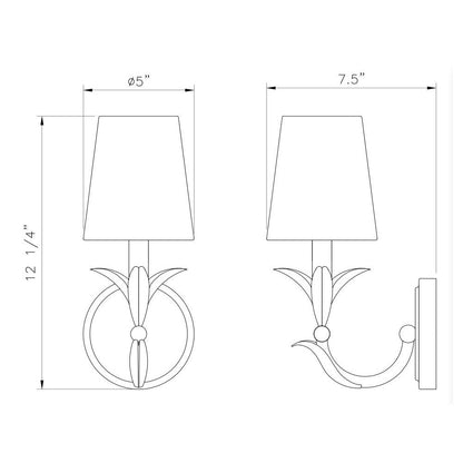 Z-Lite 1 Light Wall Sconce, Gold Leaf