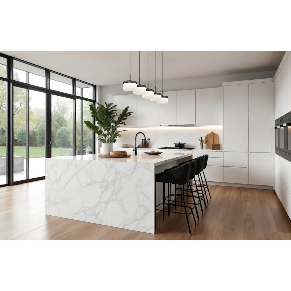 Z-Lite 5 Light Linear Chandelier, Matte Black