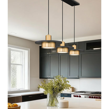 Z-Lite 3 Light Linear Chandelier, Matte Black + Modern Gold
