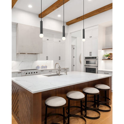 Z-Lite Stari 1 Light Pendant in Matte Black color, Steel frame