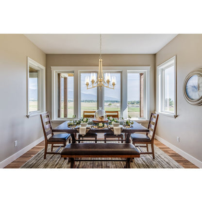 Z-Lite 5 Light Chandelier, Burnished Brass