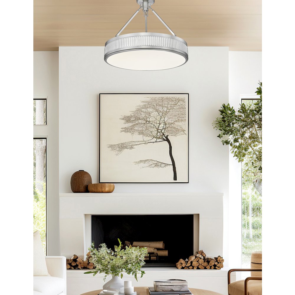 Z-Lite 3 Light Semi Flush Mount, Satin Nickel