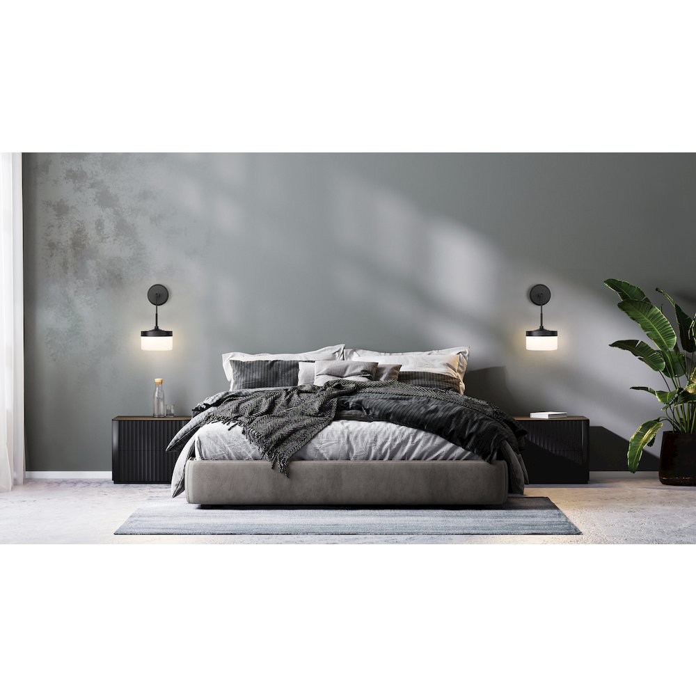 Z-Lite 1 Light Wall Sconce, Matte Black