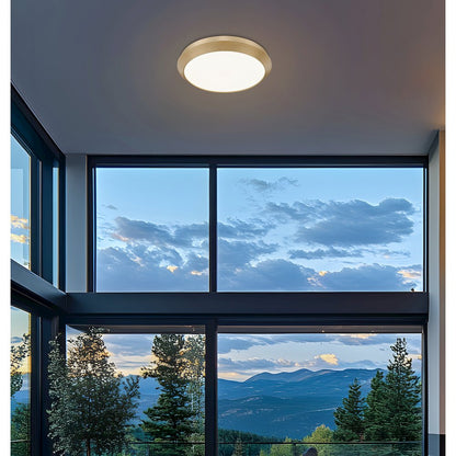 Z-Lite 1 Light Flush Mount, Modern Gold