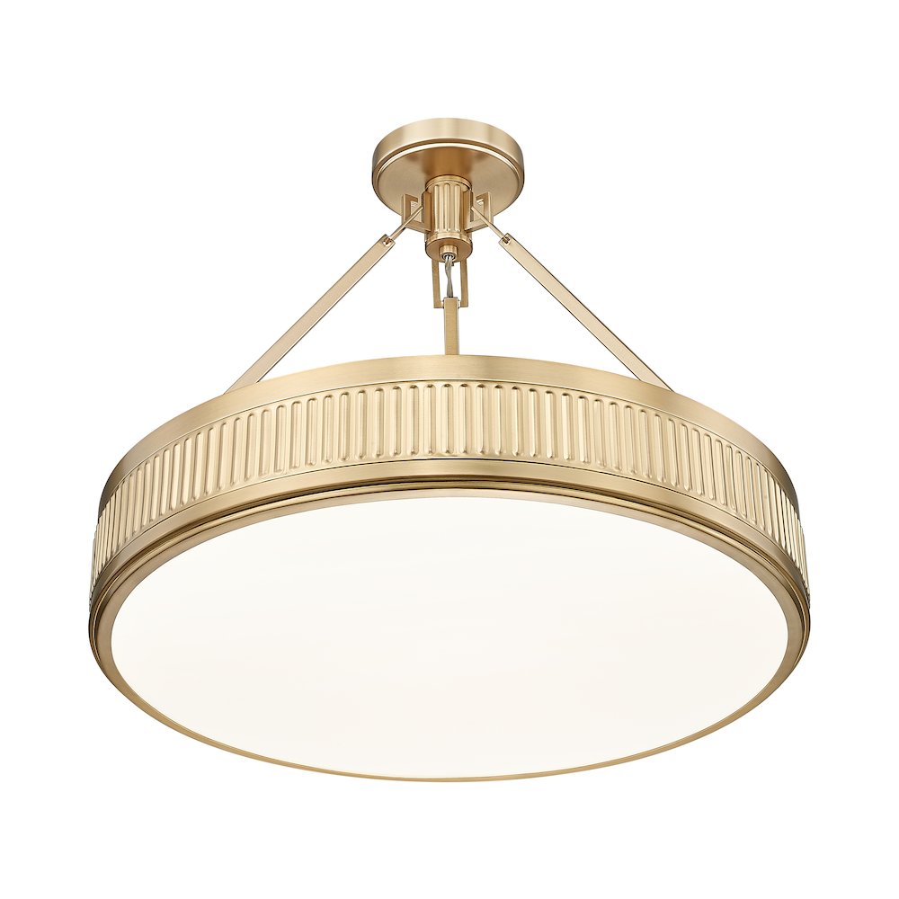 Z-Lite 3 Light Semi Flush Mount, Modern Gold