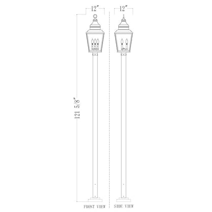 Z-Lite 3 Light Outdoor Post Mounted Fixture, Sand Black