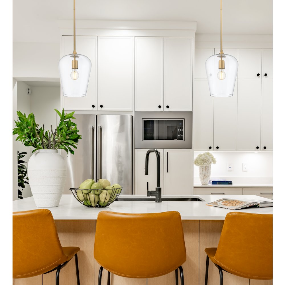 Z-Lite 1 Light Pendant, Burnished Brass