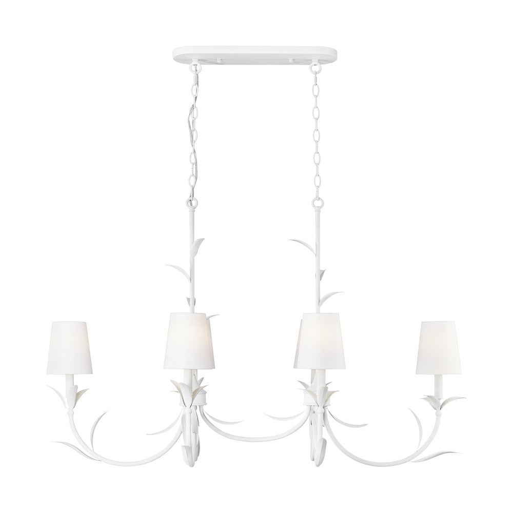 Z-Lite 6 Light Linear Chandelier, Textured White
