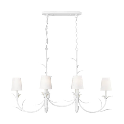 Z-Lite 6 Light Linear Chandelier, Textured White