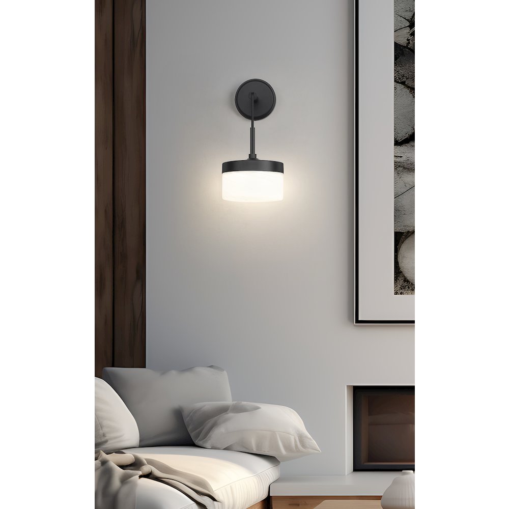 Z-Lite 1 Light Wall Sconce, Matte Black