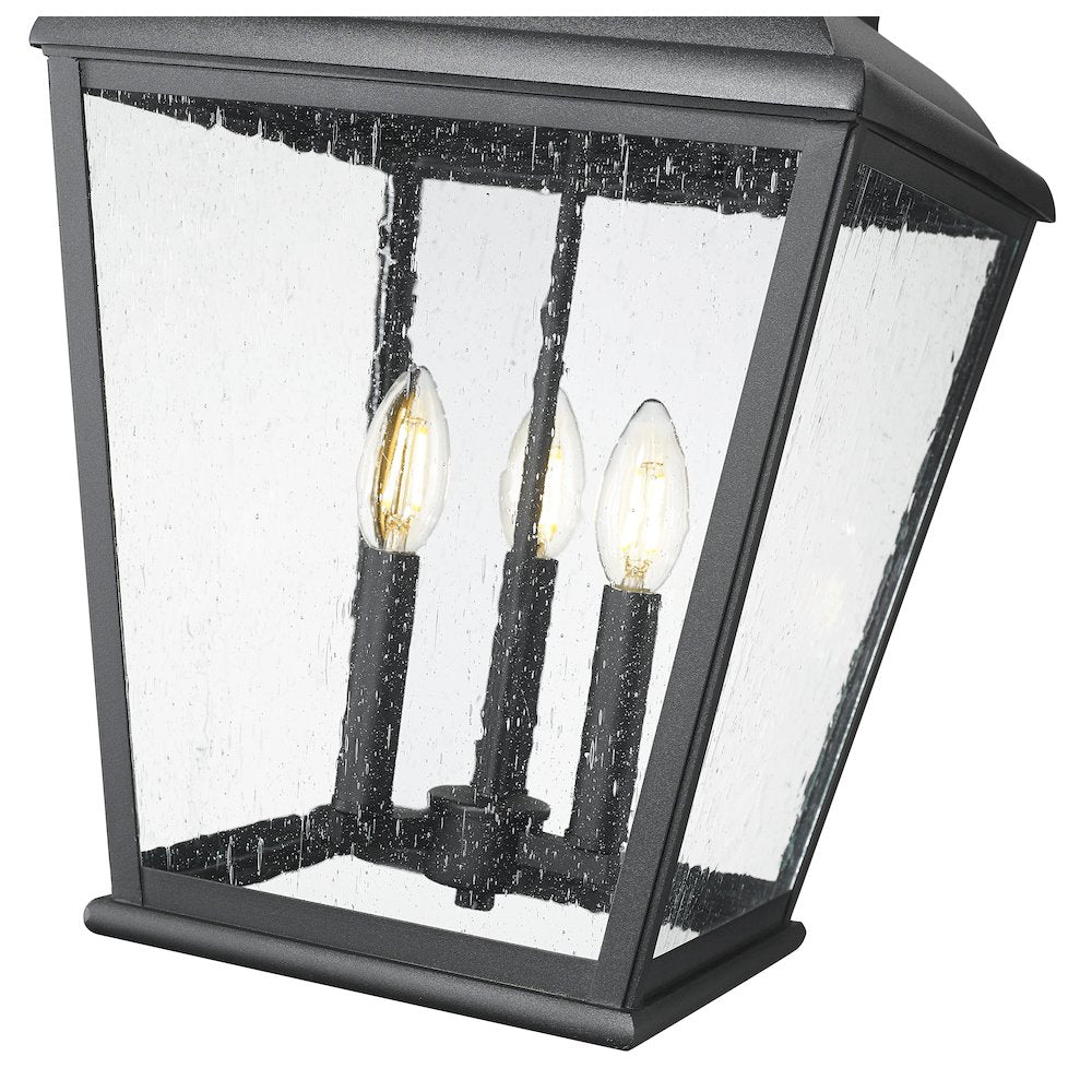 Z-Lite 3 Light Outdoor Chain Mount Ceiling Fixture, Sand Black