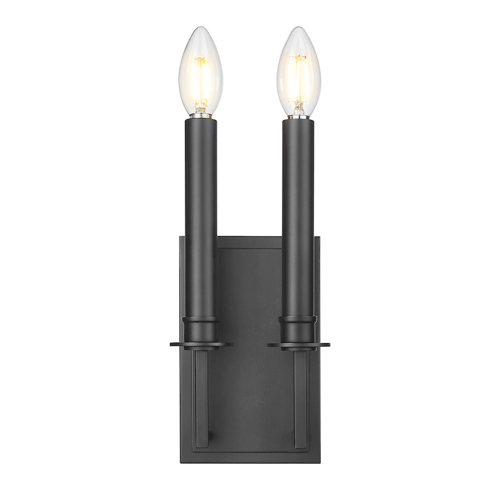 Z-Lite 1 Light Wall Sconce, Matte Black