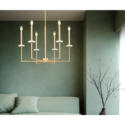 Z-Lite 6 Light Chandelier, Mordern Gold