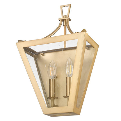 Z-Lite 2 Light Wall Sconce, Rubbed Brass