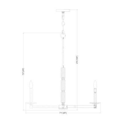 Z-Lite Kaden 6 Light Chandelier in Modern Gold color, Steel frame