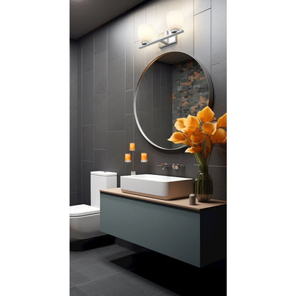 Z-Lite Naya 2 Light Vanity in Chrome color, Steel frame
