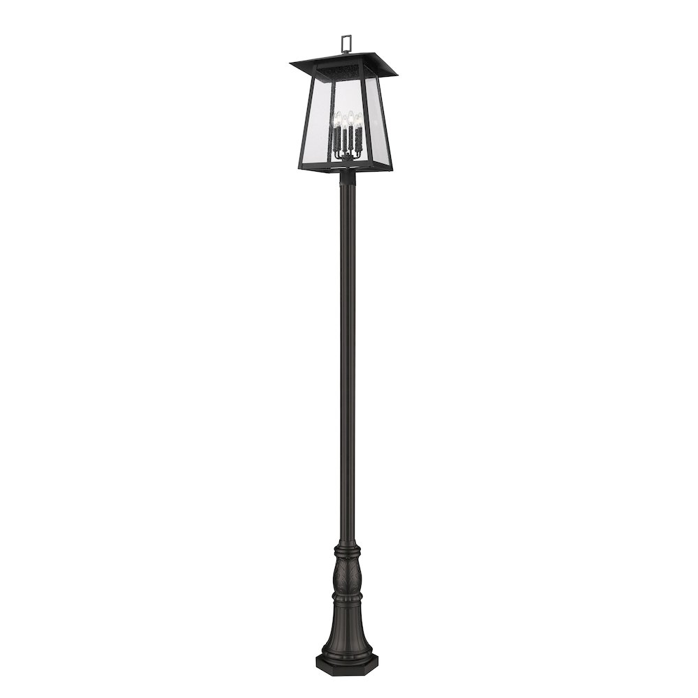 Z-Lite 6 Light Outdoor Post Mounted Fixture, Black Frame Finish