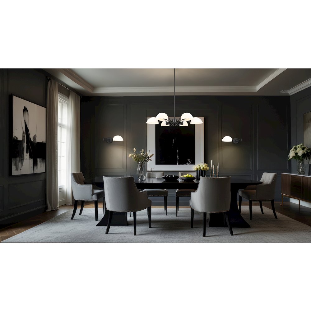 Z-Lite 6 Light Chandelier, Matte Black
