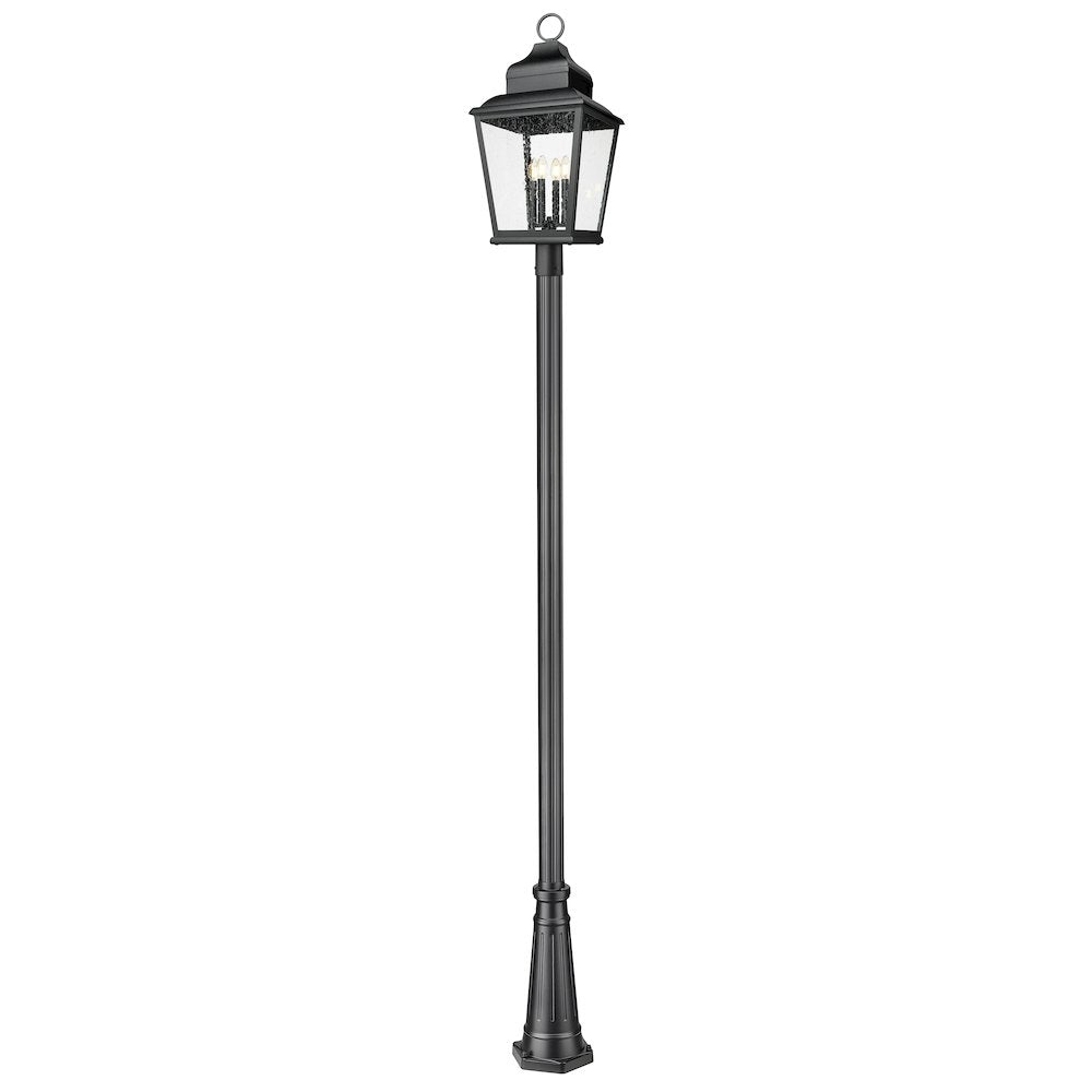 Z-Lite 4 Light Outdoor Post Mounted Fixture, Sand Black