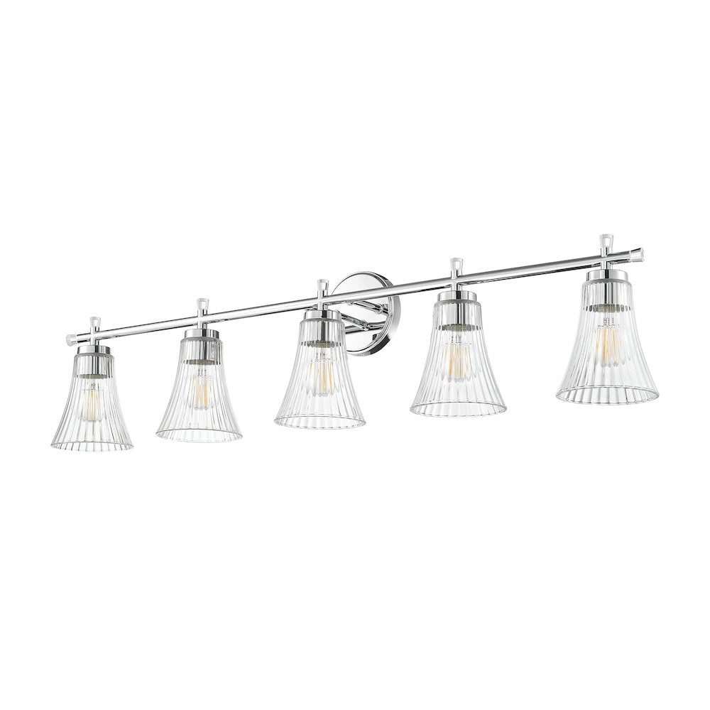 Z-Lite Belle 5 Light Vanity in Chrome color, Steel frame