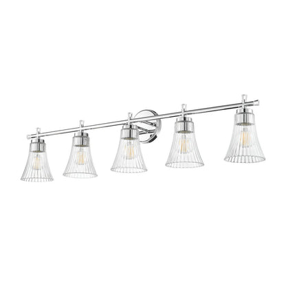 Z-Lite Belle 5 Light Vanity in Chrome color, Steel frame