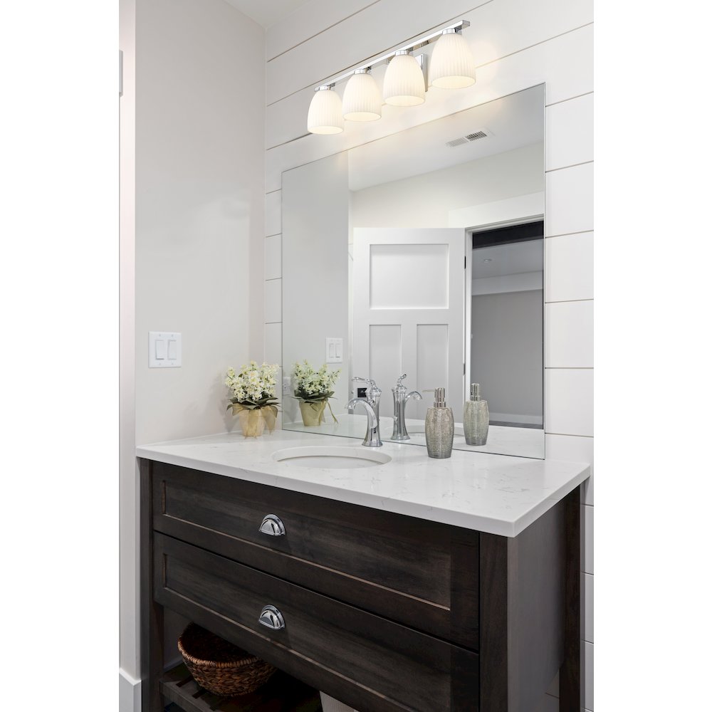 Z-Lite Naya 4 Light Vanity in Chrome color, Steel frame