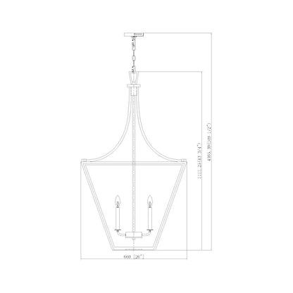 Z-Lite 6 Light Chandelier, Iron Ore