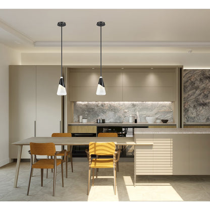 Z-Lite Aimie 1 Light Pendant, Matte Black