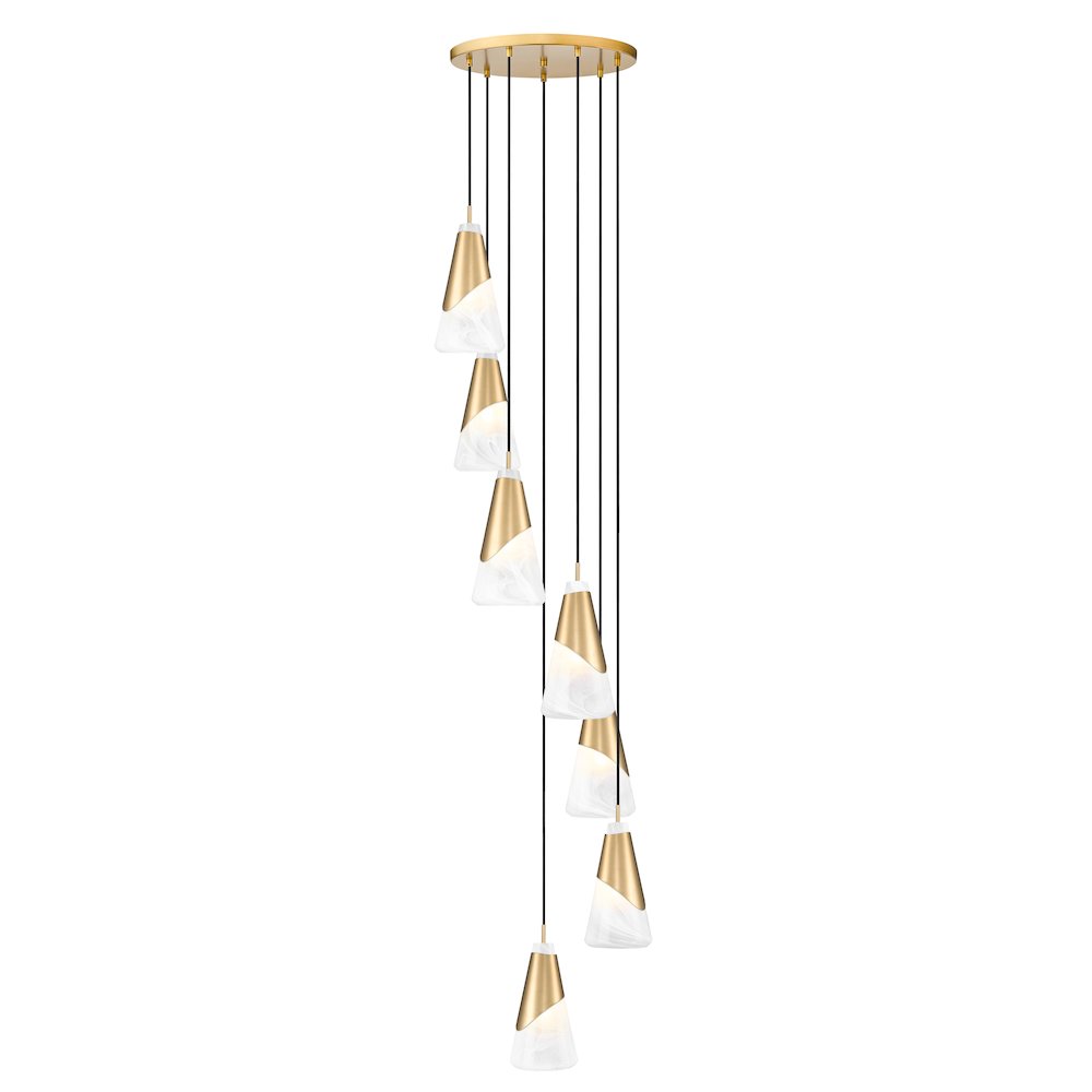 Z-Lite Aimie 7 Light Chandelier, Modern Gold