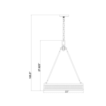 Z-Lite 3 Light Pendant, Modern Gold